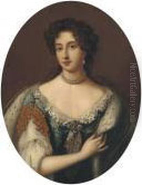 Portrait Of Queen Mary Ii As Princess Mary, Bust-length Oil Painting by William Wissing or Wissmig