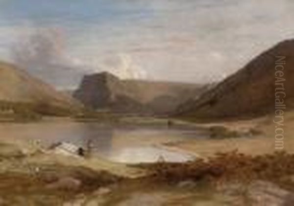 Crummock Water, Buttermere And Honister Crag, Cumberland Oil Painting by William Frederick Witherington