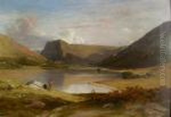 Crummock Water, Buttermere And Honister Crag, Cumberland Oil Painting by William Frederick Witherington