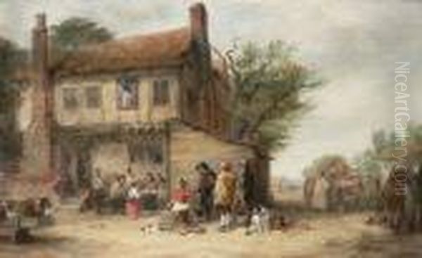 Outside The Inn Oil Painting by William Frederick Witherington