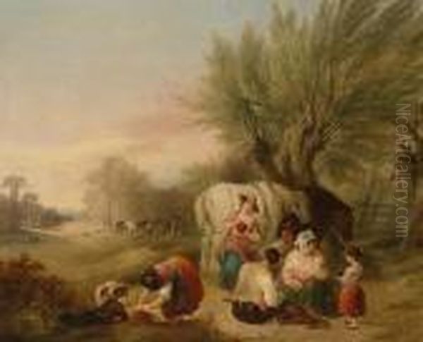 The Harvester's Repast Oil Painting by William Frederick Witherington