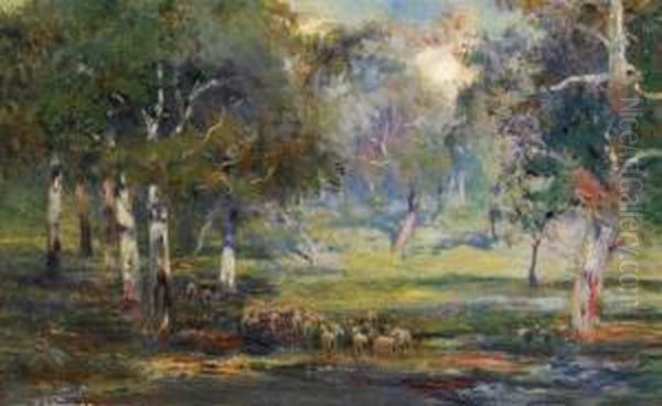 Pastoral Oil Painting by Walter Withers