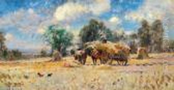 Gathering Hay Oil Painting by Walter Withers