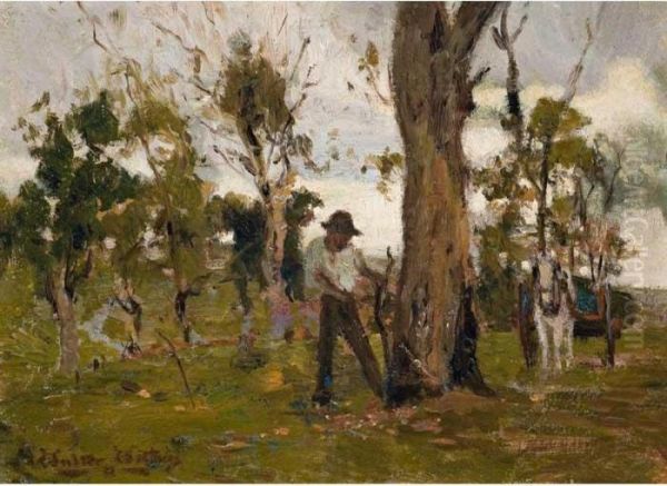 The Wood Gatherer Oil Painting by Walter Withers