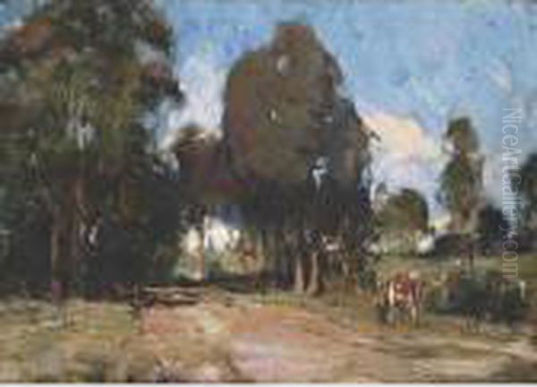 A Road In Eltham Oil Painting by Walter Withers