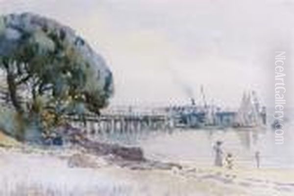 Cowes Pier, Victoria Oil Painting by Walter Withers