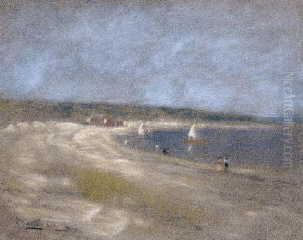 On The Beach Oil Painting by Walter Withers