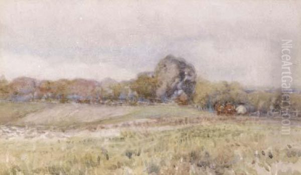 Farmer With Horses Tilling The Fields Oil Painting by Walter Withers