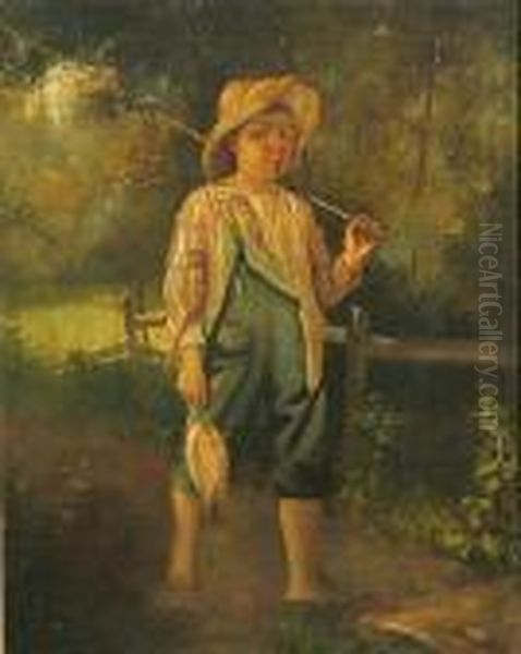 Gone Fishing Oil Painting by Karl Karol Witkowski /