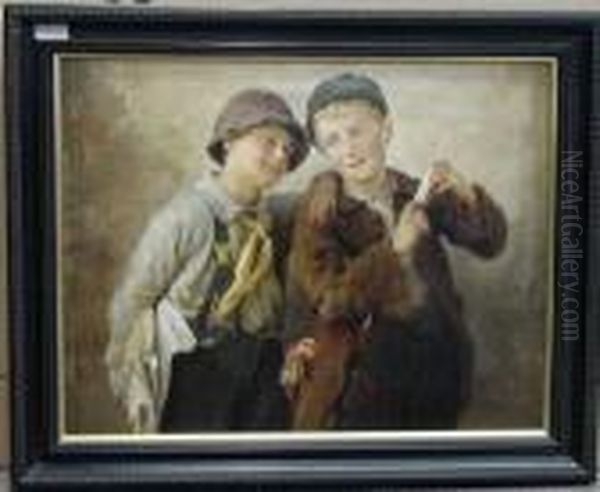 Good Friends Oil Painting by Karl Karol Witkowski /