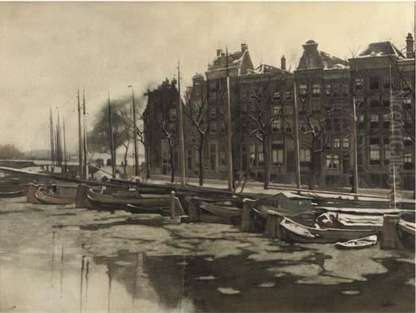 A View Of The Binnenkant, Amsterdam Oil Painting by Willem Witsen