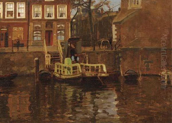 Kabelpont Bij De Montelbaanstoren Oil Painting by Willem Witsen