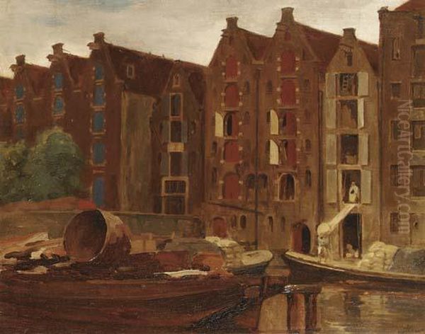 Pakhuizen Aan De Uilenburgergracht Oil Painting by Willem Witsen