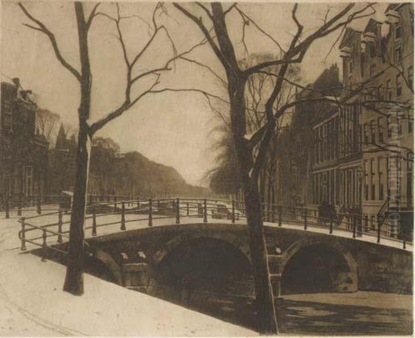 Herengracht Met Sneeuw Oil Painting by Willem Witsen