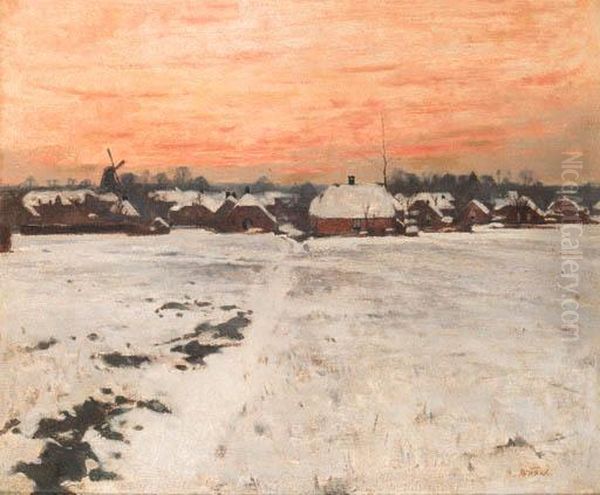 Winteravond In Ede Oil Painting by Willem Witsen