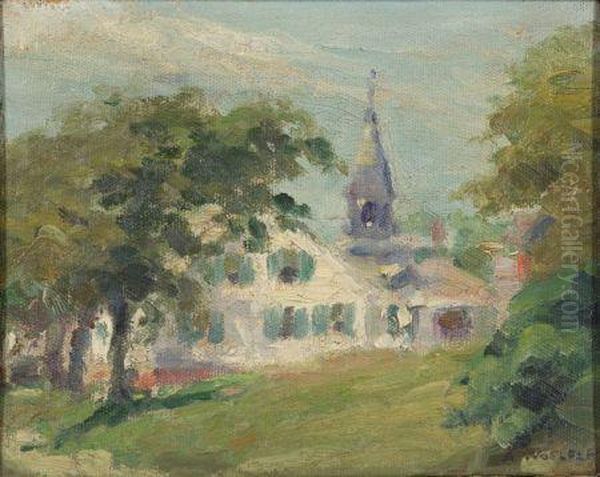 Cape Cod Church Oil Painting by Arthur William Woelfle