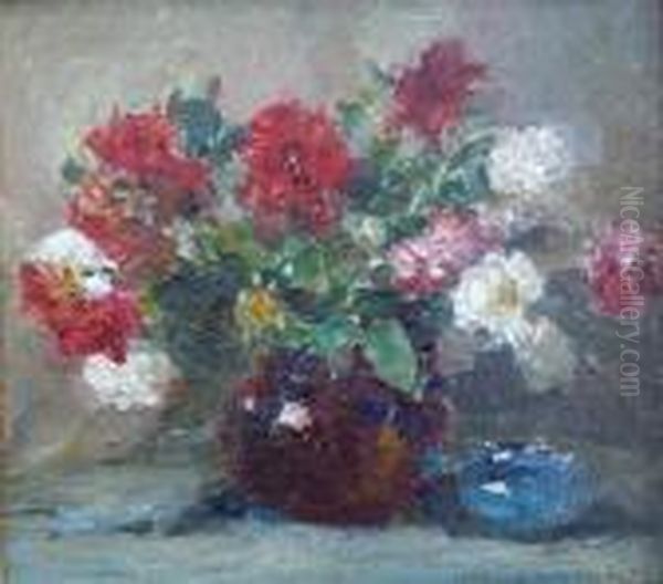 Floral Still Life Oil Painting by Arthur William Woelfle