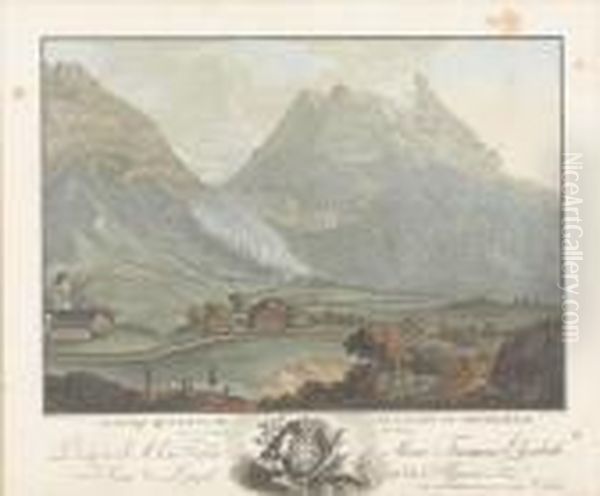 Glacier Inferieur De La Vallee Du Grindelwald Oil Painting by Caspar Wolf