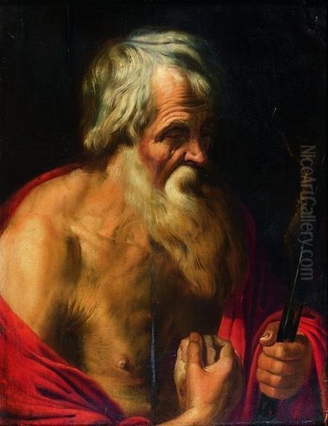 Saint Jerome Penitent Oil Painting by Artus Wollfort