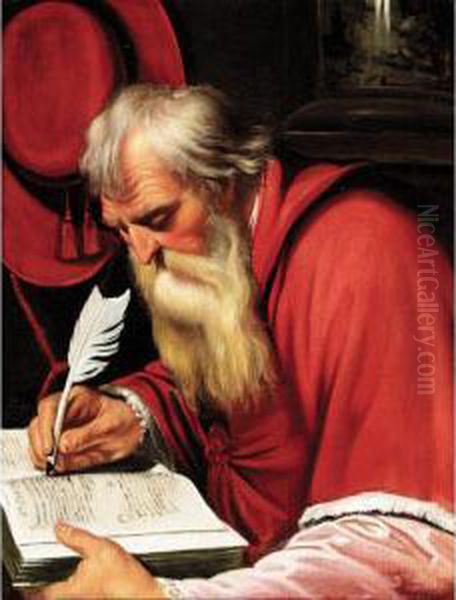 Saint Jerome In His Study Oil Painting by Artus Wollfort