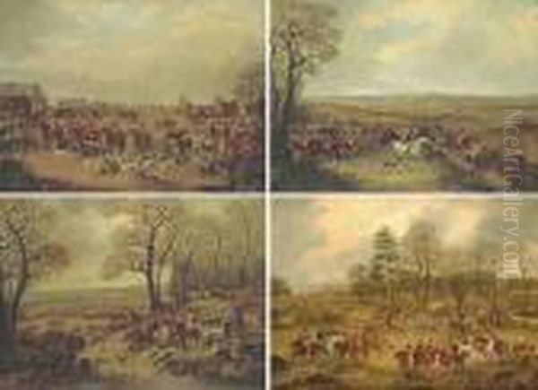 The Essex Hunt Oil Painting by Dean Wolstenholme, Snr.