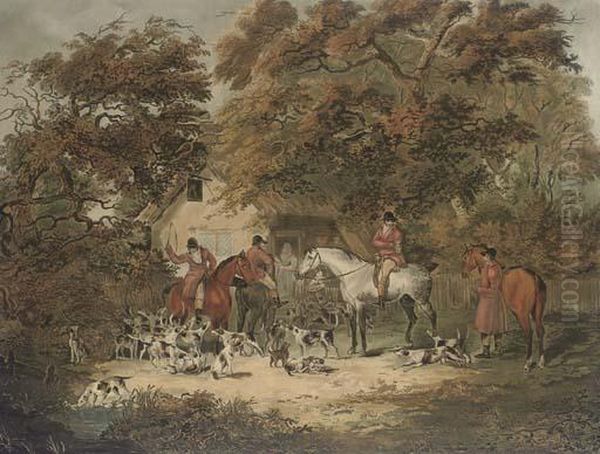 Fox Hunting: The Start; The Find; The Chase; And The Death Oil Painting by Dean Wolstenholme, Snr.