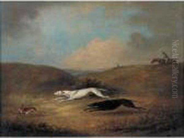 Robert Poole's Greyhounds, Pigeon And Polecat Oil Painting by Dean Wolstenholme, Snr.