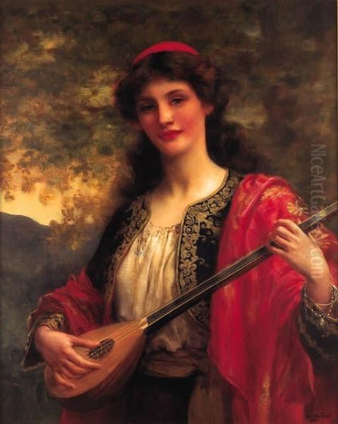 The Lute Player Oil Painting by William Clarke Wontner