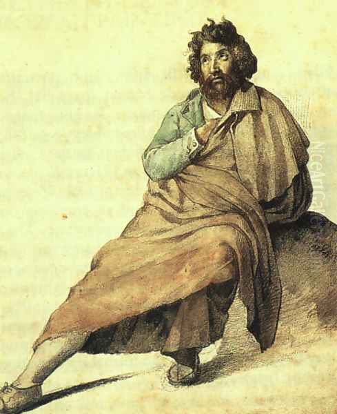 An Italian Mountain Peasant 1816-17 Oil Painting by Theodore Gericault