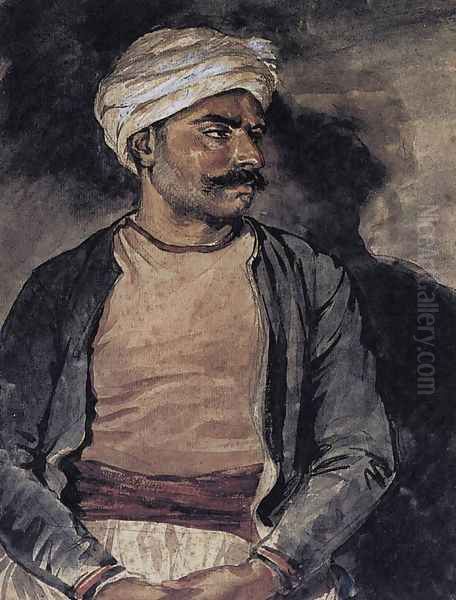 A Turk (Mustapha) c. 1820 Oil Painting by Theodore Gericault