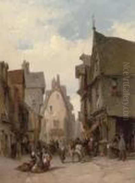 Vitre, Brittany Oil Painting by Lewis John Wood