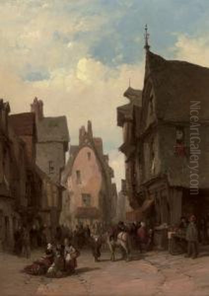 Vitre, Brittany Oil Painting by Lewis John Wood