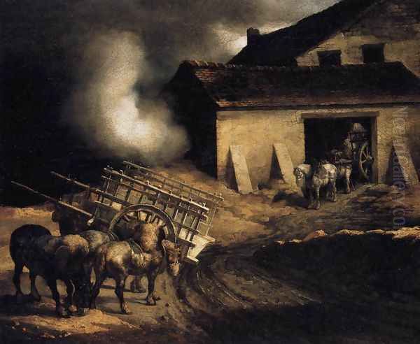 The Plaster Kiln 1822-23 Oil Painting by Theodore Gericault