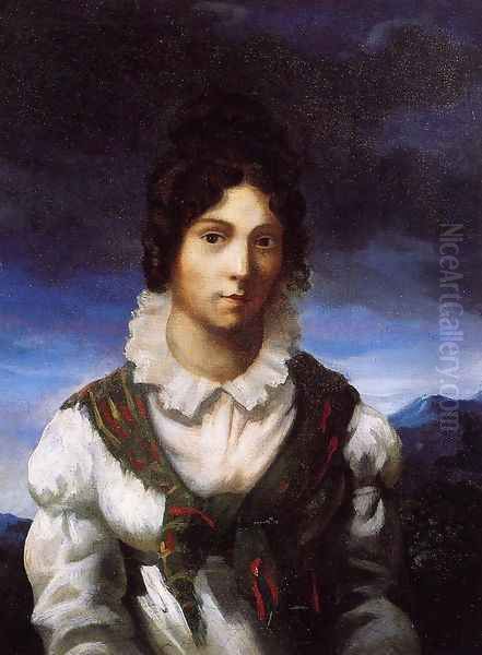 Portrait of a Young Woman (probably Alexandrine-Modeste Caruel) Oil Painting by Theodore Gericault