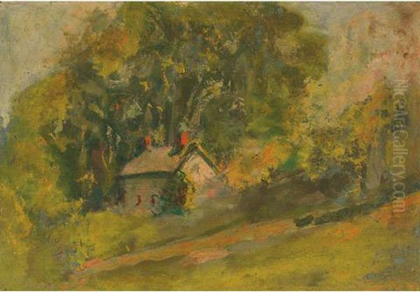 Cottage Landscape Oil Painting by William John Wood