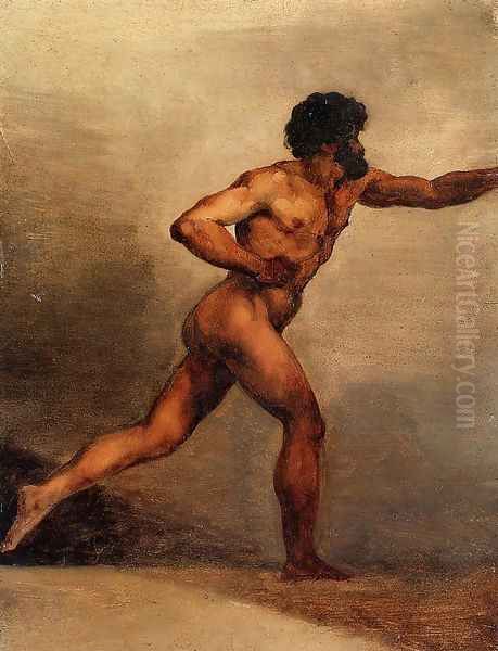 Academic Study of a Man Oil Painting by Theodore Gericault