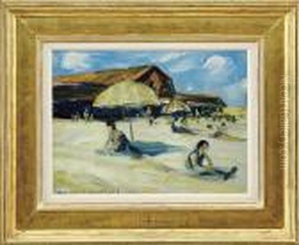 Ogunquit Beach Ii Oil Painting by Charles Herbert Woodbury