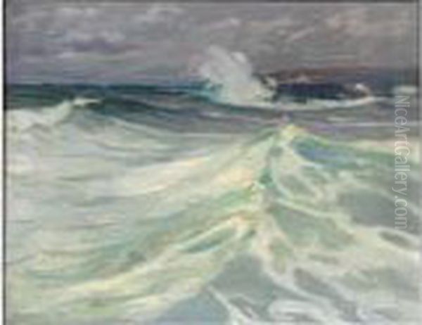 Waves Oil Painting by Charles Herbert Woodbury