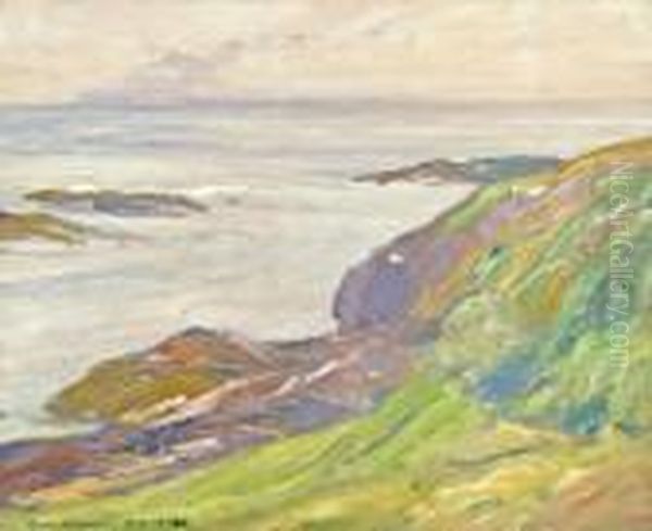 Ogunquit Coast Oil Painting by Charles Herbert Woodbury