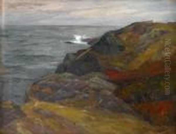 Coast At Ogunquit Oil Painting by Charles Herbert Woodbury