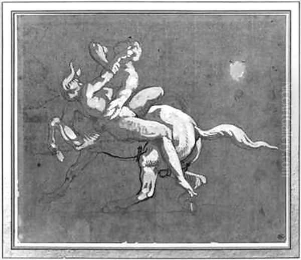 Centaur kidnapping a nymph Oil Painting by Theodore Gericault