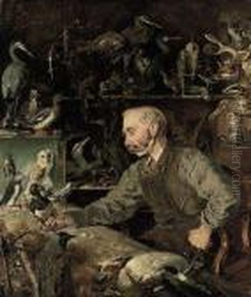 The Taxidermist Oil Painting by William Arnold Woodhouse