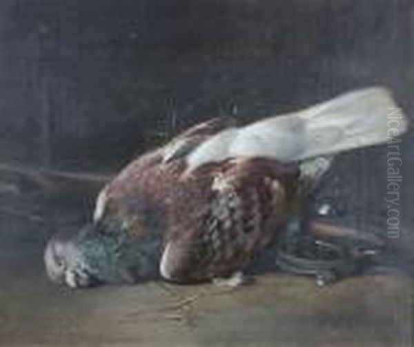 Still Life Of Pigeon And Shotgun Oil Painting by William Arnold Woodhouse