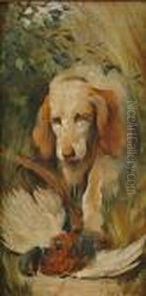 The Retriever; An Ernest Friend Oil Painting by William Arnold Woodhouse