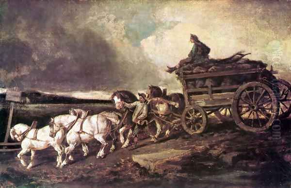 Coal cars Oil Painting by Theodore Gericault