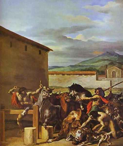 Taming of the Bulls Oil Painting by Theodore Gericault