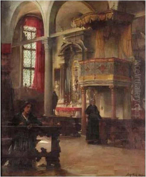 The Interior Of St.peter Martyr, Murano Venice Oil Painting by Henry Woods