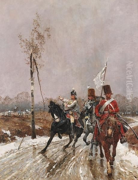 A Prussian Peace Party Under Fire. Oil Painting by Richard Caton Woodville