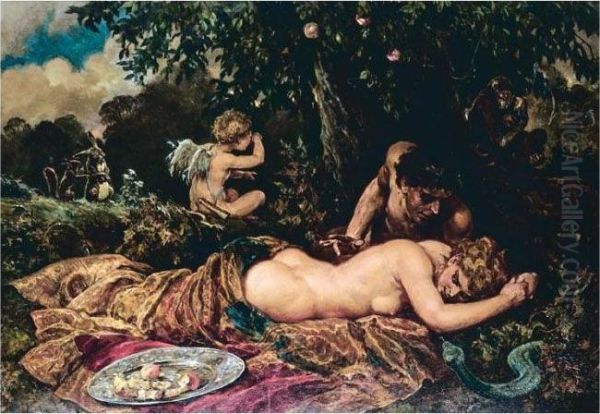 The Garden Of Eden Oil Painting by Richard Caton Woodville