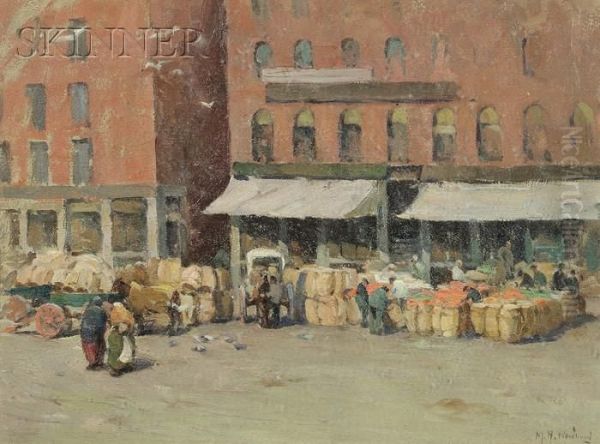 The Marketplace Oil Painting by Mabel May Woodward